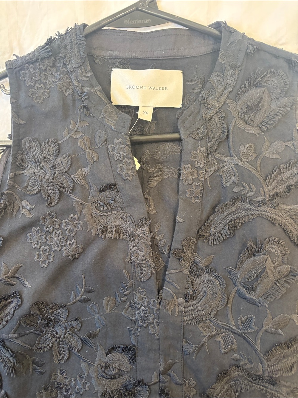 Brochu Walker Navy Sleeveless Embroidered Camisole